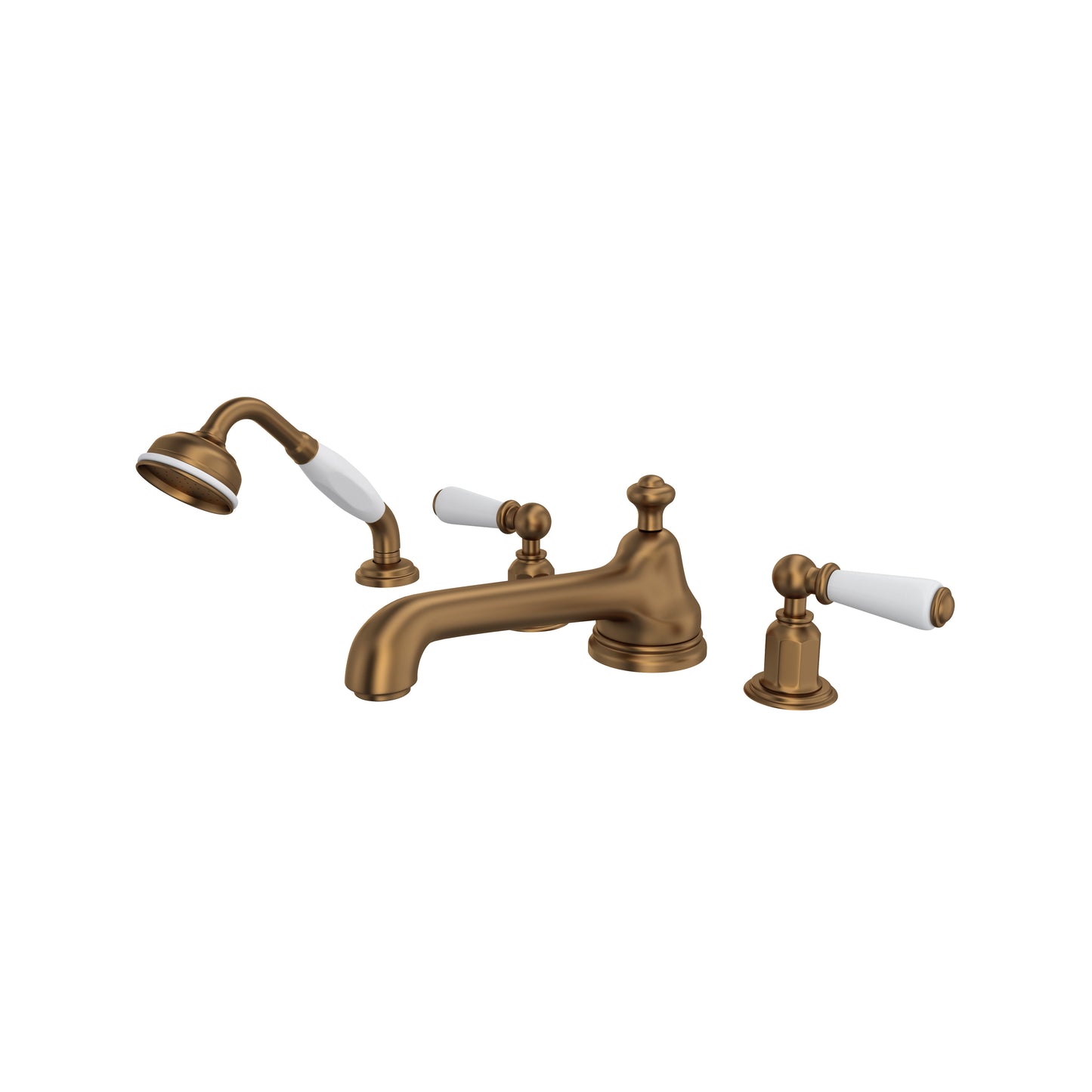 Perrin & Rowe U.3737 Edwardian 4-Hole Deck Mount Tub Filler With Low Spout