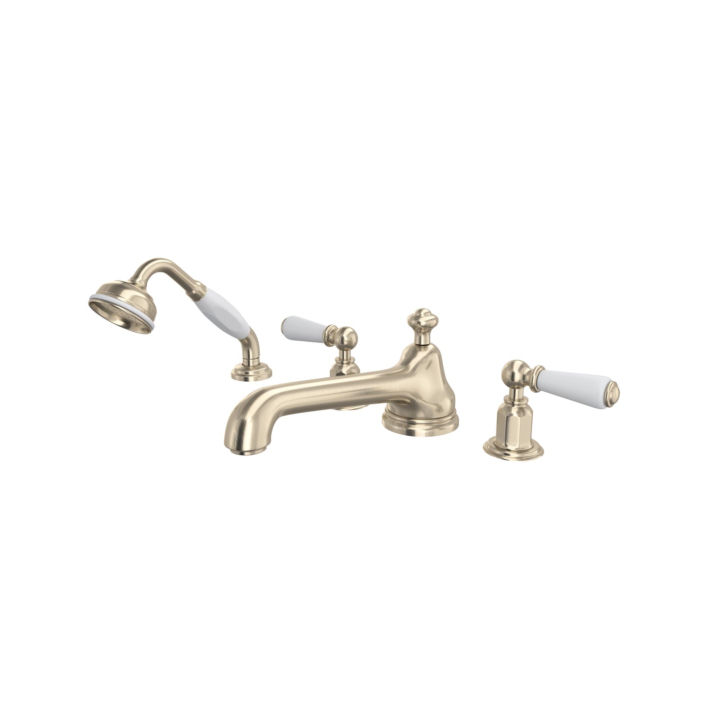 Perrin & Rowe U.3737 Edwardian 4-Hole Deck Mount Tub Filler With Low Spout