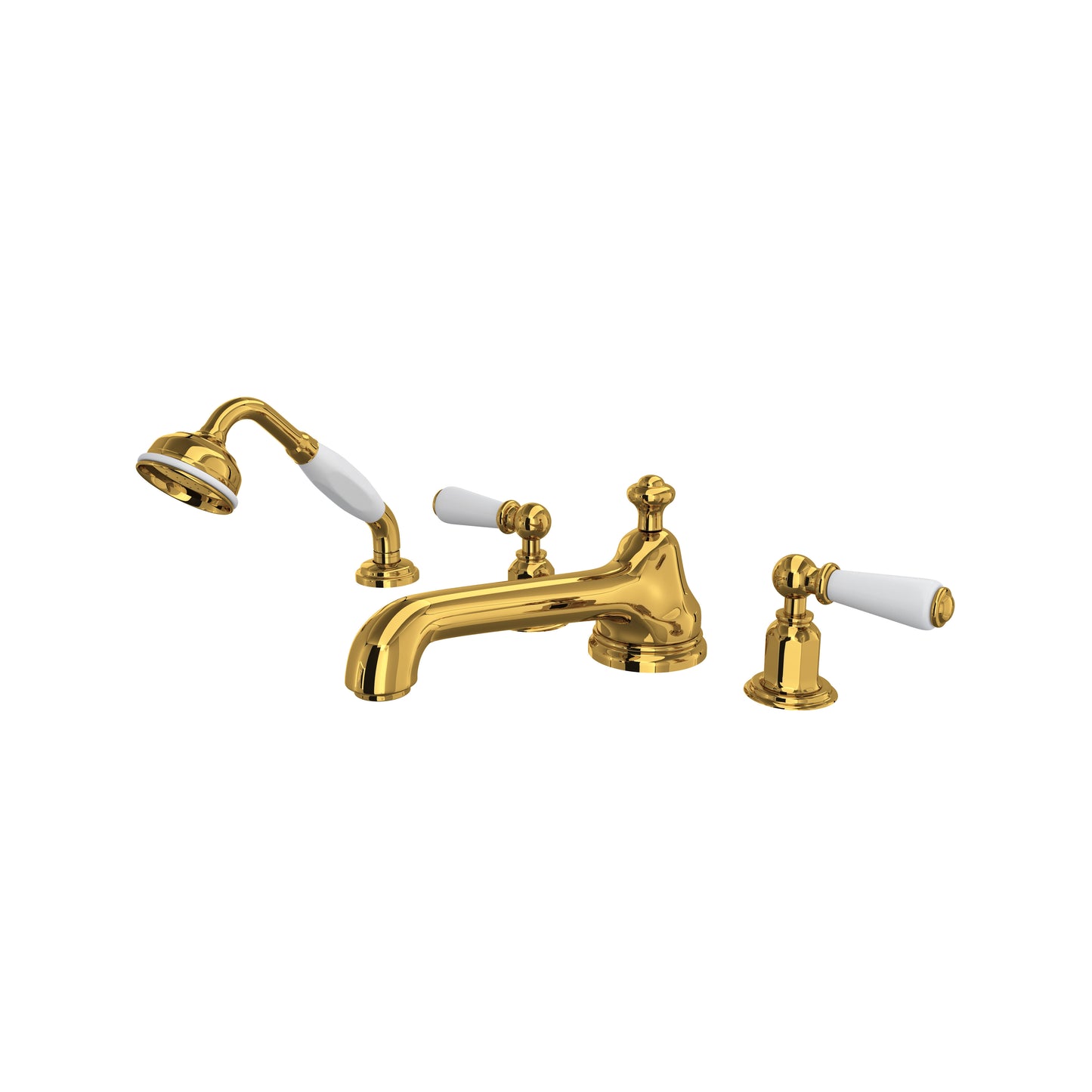 Perrin & Rowe U.3737 Edwardian 4-Hole Deck Mount Tub Filler With Low Spout