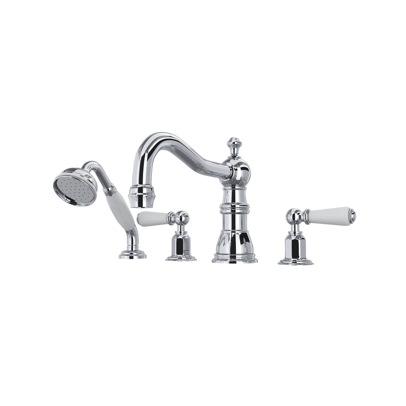 Perrin & Rowe U.3745 Edwardian 4-Hole Deck Mount Tub Filler With Column Spout - Parent