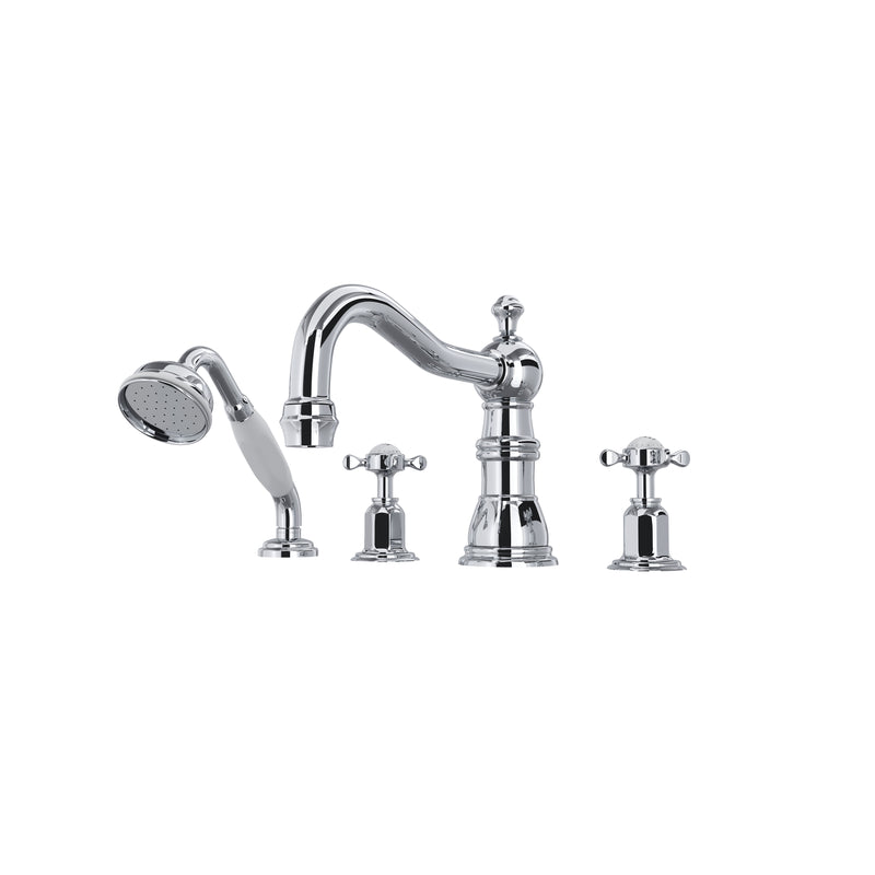 Perrin & Rowe U.3746 Edwardian 4-Hole Deck Mount Tub Filler With Column Spout - Parent