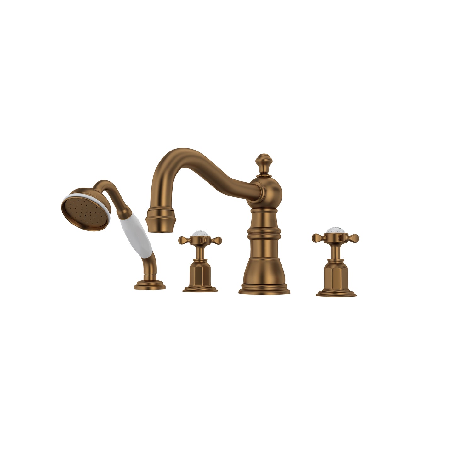 Perrin & Rowe U.3746 Edwardian 4-Hole Deck Mount Tub Filler With Column Spout