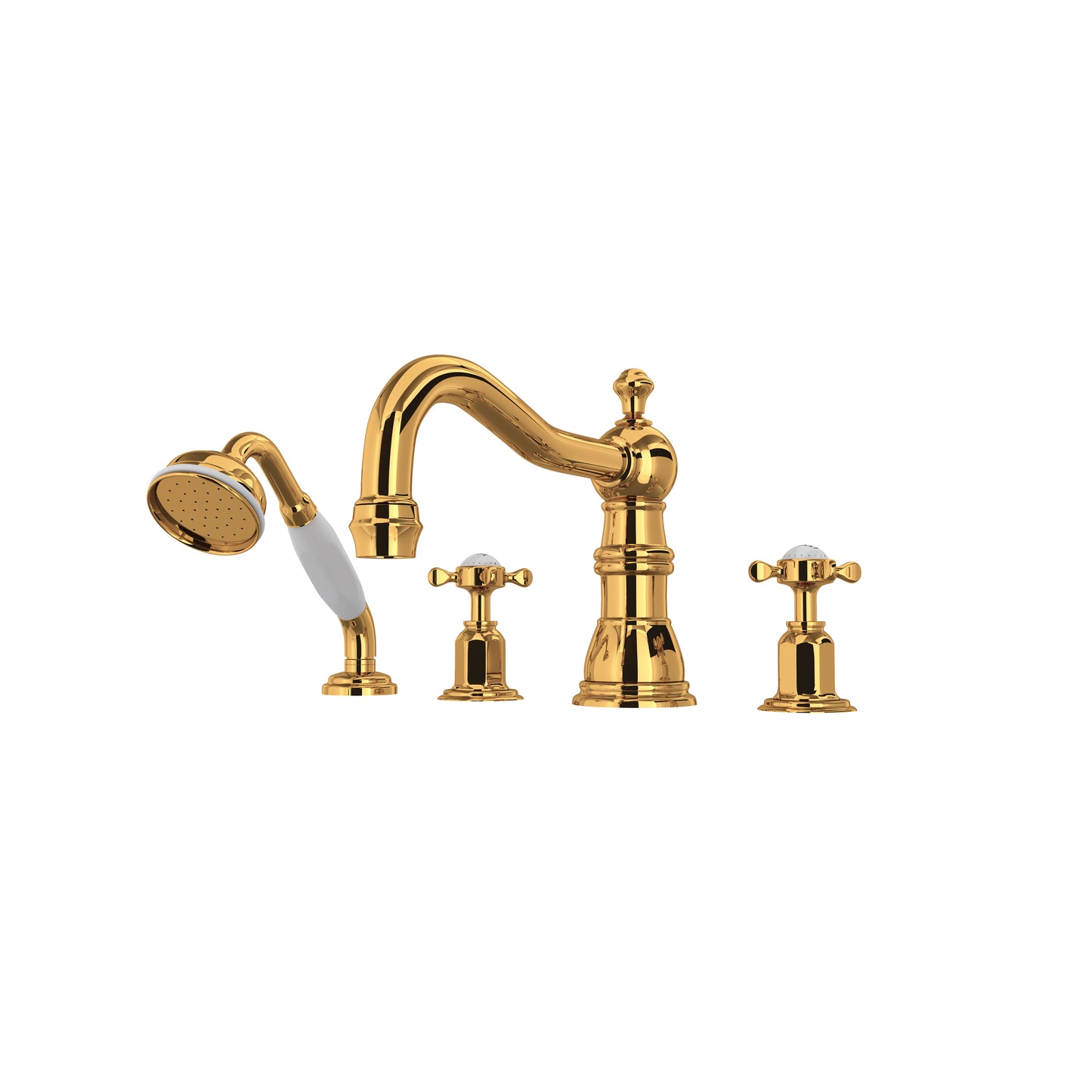 Perrin & Rowe U.3746 Edwardian 4-Hole Deck Mount Tub Filler With Column Spout
