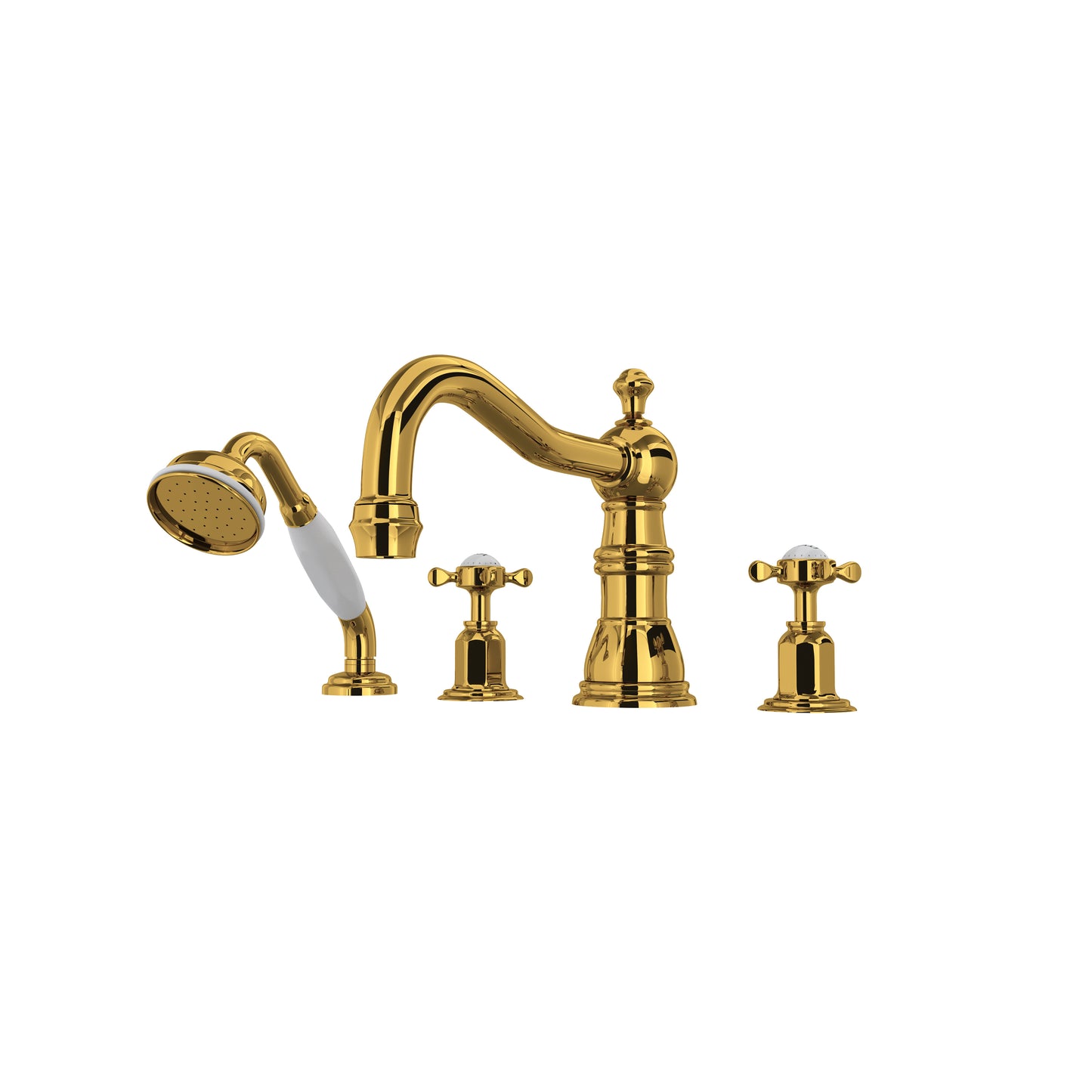 Perrin & Rowe U.3746 Edwardian 4-Hole Deck Mount Tub Filler With Column Spout