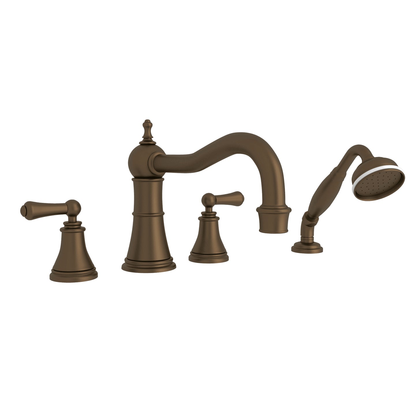 Perrin & Rowe U.3747 Georgian Era 4-Hole Deck Mount Tub Filler With Column Spout
