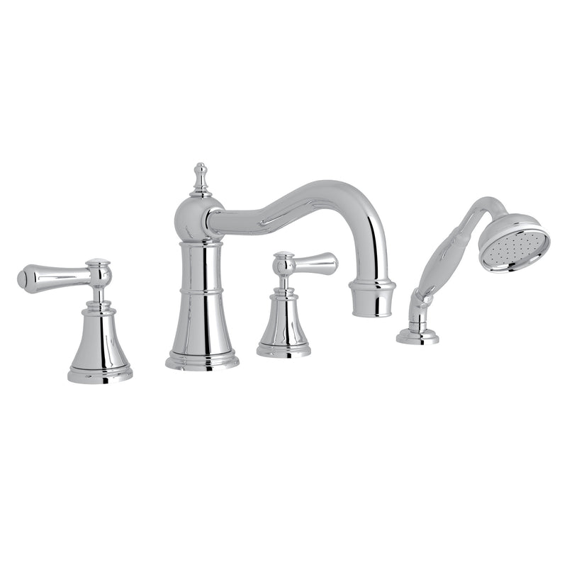 Perrin & Rowe U.3747 Georgian Era 4-Hole Deck Mount Tub Filler With Column Spout - Parent