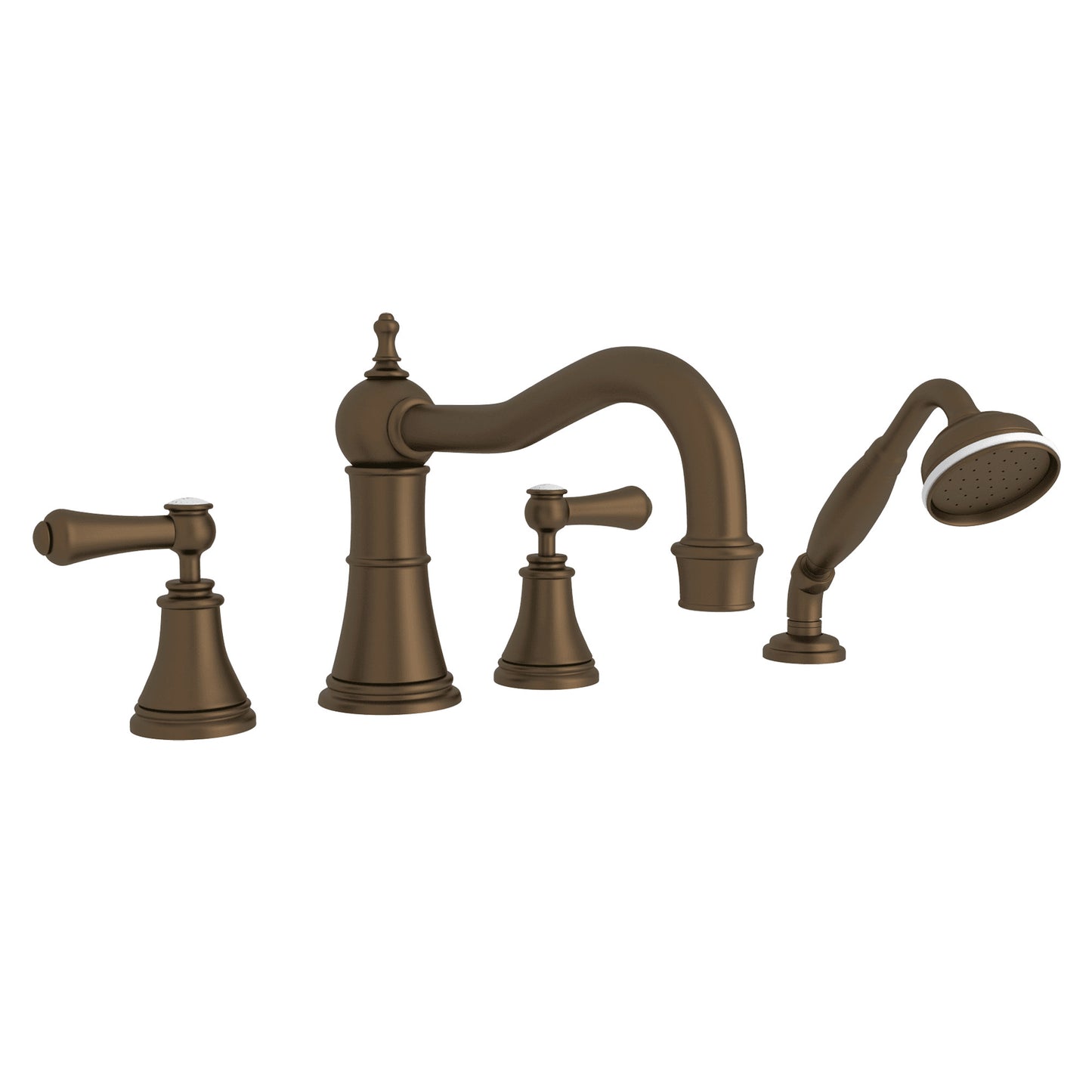 Perrin & Rowe U.3747 Georgian Era 4-Hole Deck Mount Tub Filler With Column Spout