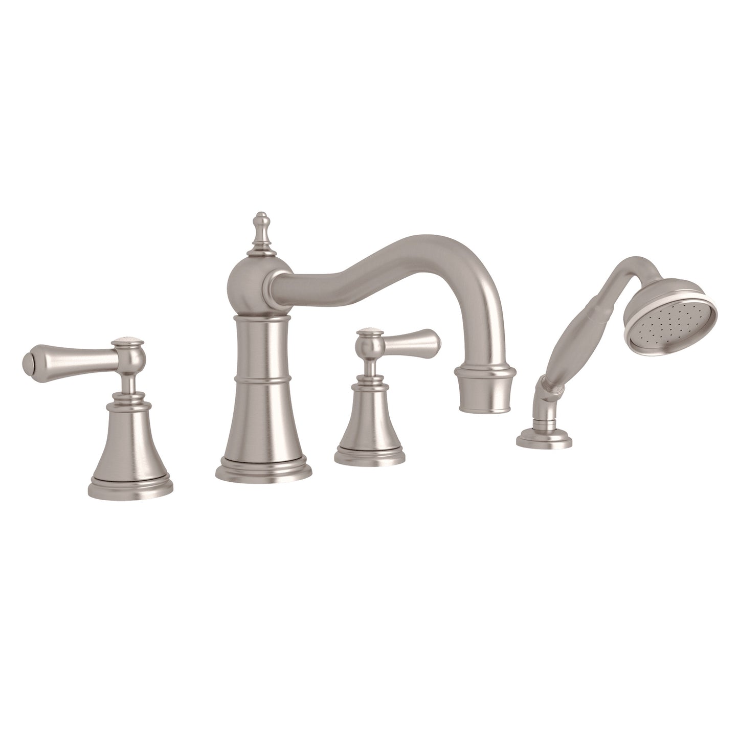 Perrin & Rowe U.3747 Georgian Era 4-Hole Deck Mount Tub Filler With Column Spout