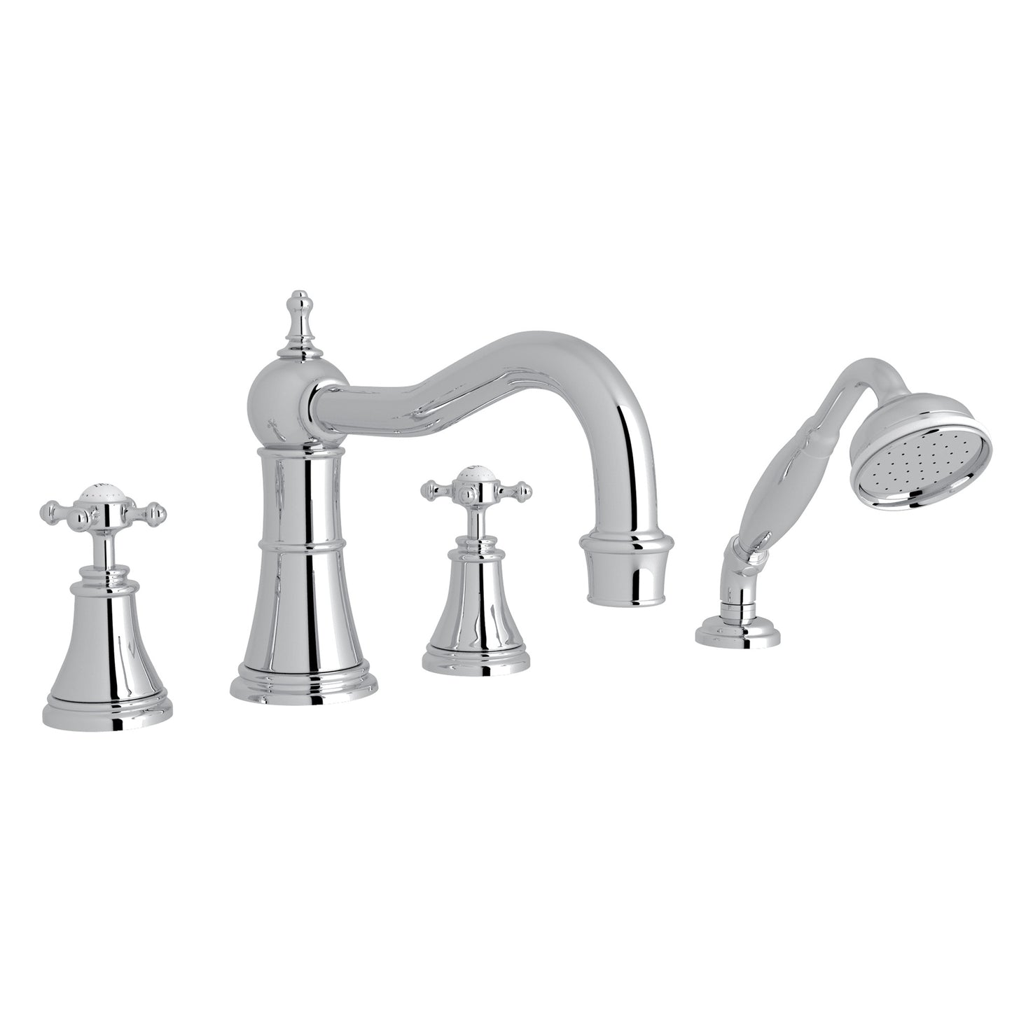 Perrin & Rowe U.3748 Georgian Era 4-Hole Deck Mount Tub Filler With Column Spout - Parent