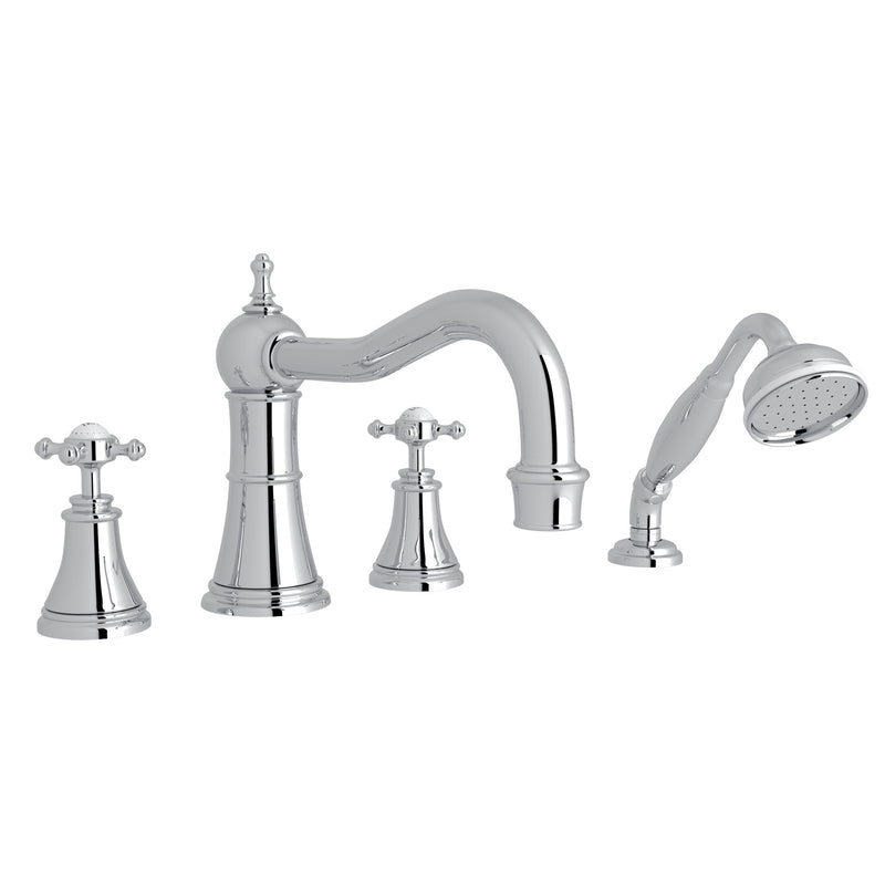 Perrin & Rowe U.3748 Georgian Era 4-Hole Deck Mount Tub Filler With Column Spout - Parent