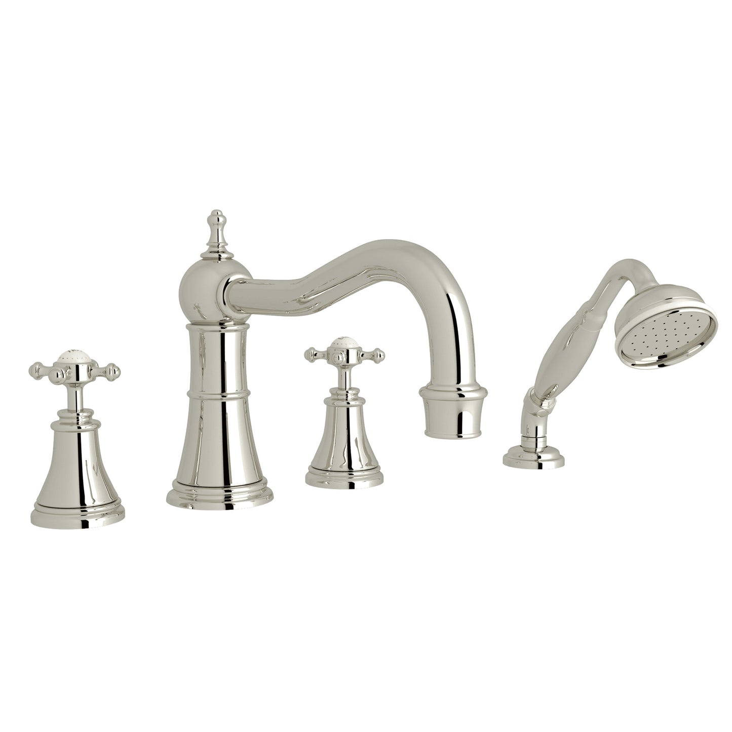 Perrin & Rowe U.3748 Georgian Era 4-Hole Deck Mount Tub Filler With Column Spout