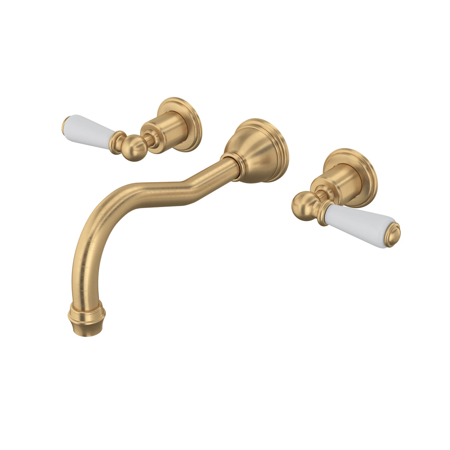 Perrin & Rowe U.3780 Edwardian Wall Mount Tub Filler Trim With Column Spout