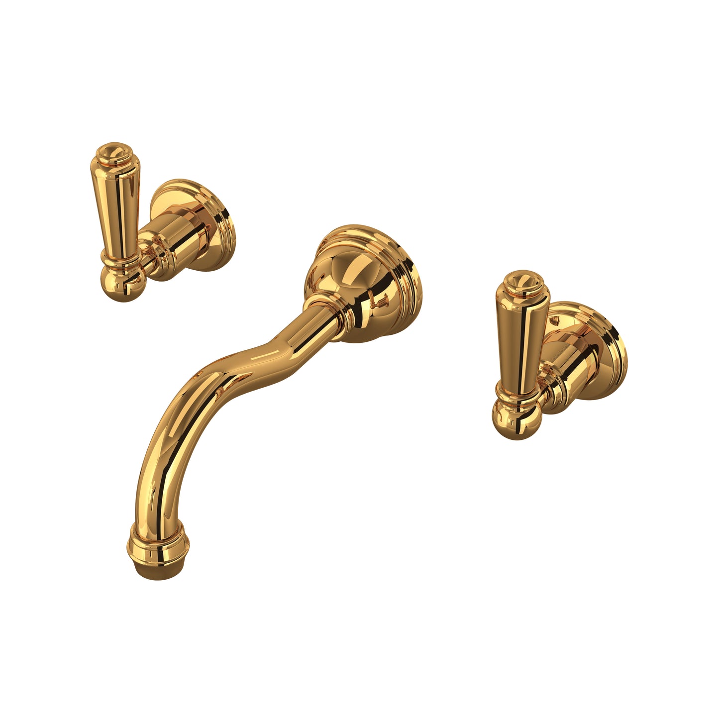 Perrin & Rowe U.3790 Edwardian Wall Mount Lavatory Faucet Trim With Column Spout
