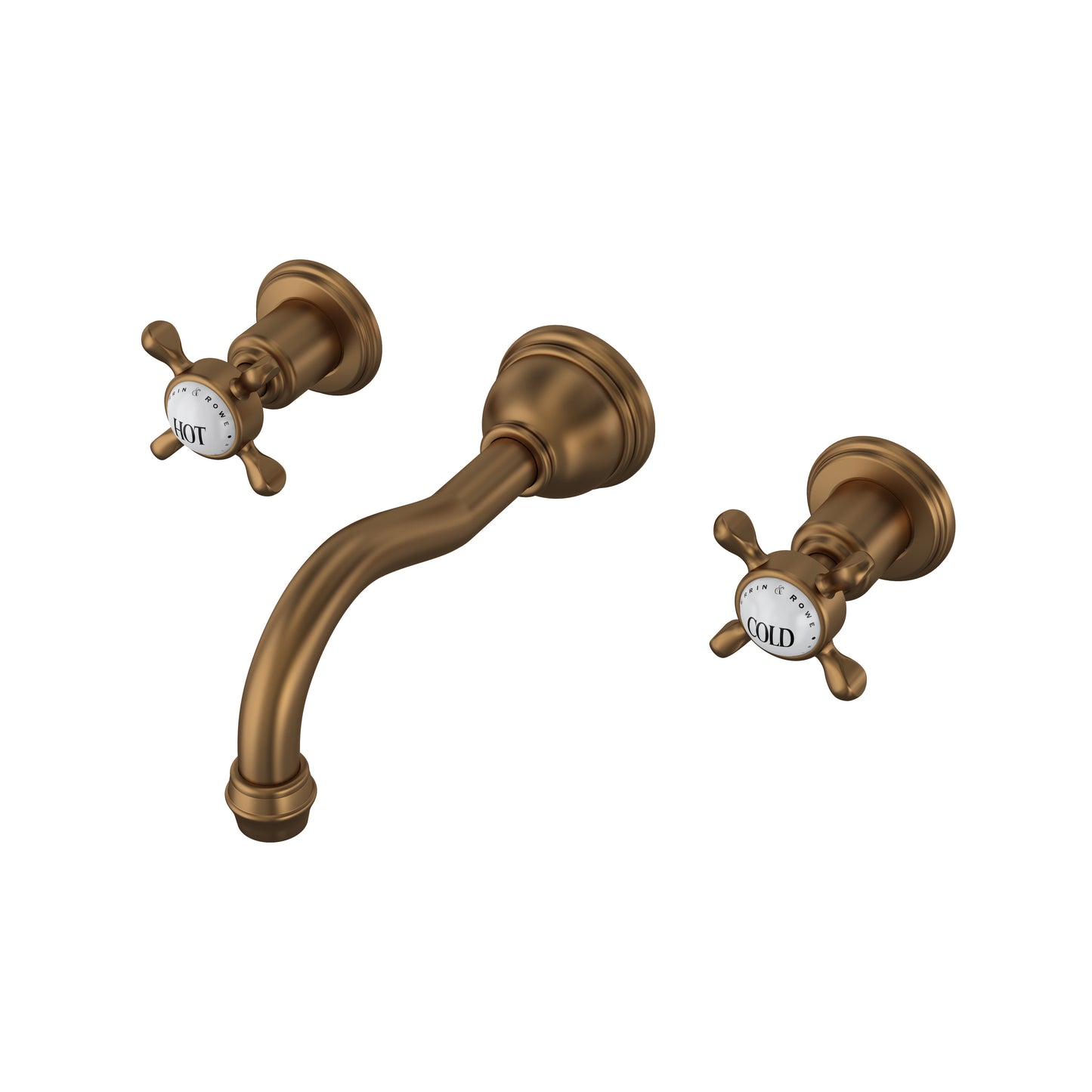 Perrin & Rowe U.3791 Edwardian Wall Mount Lavatory Faucet Trim With Column Spout