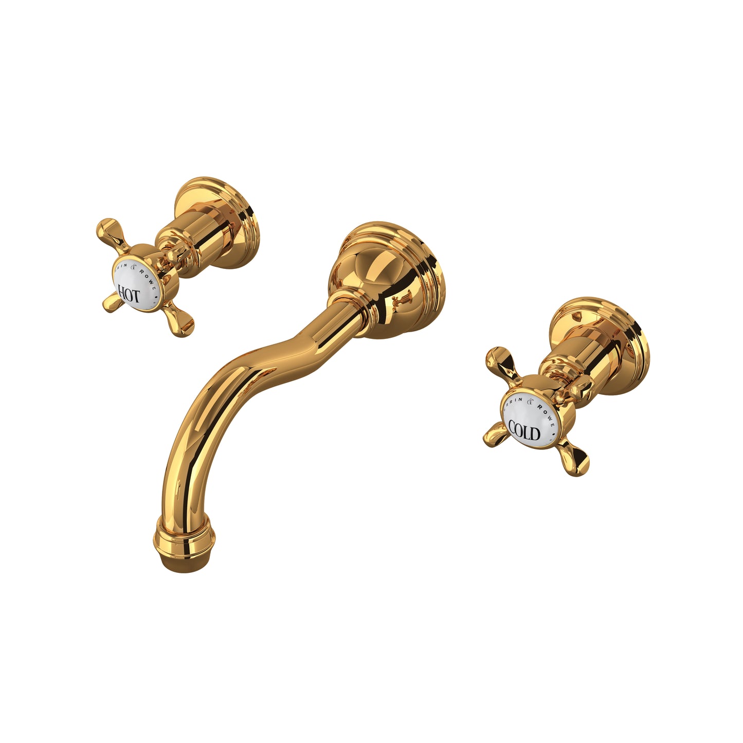 Perrin & Rowe U.3791 Edwardian Wall Mount Lavatory Faucet Trim With Column Spout