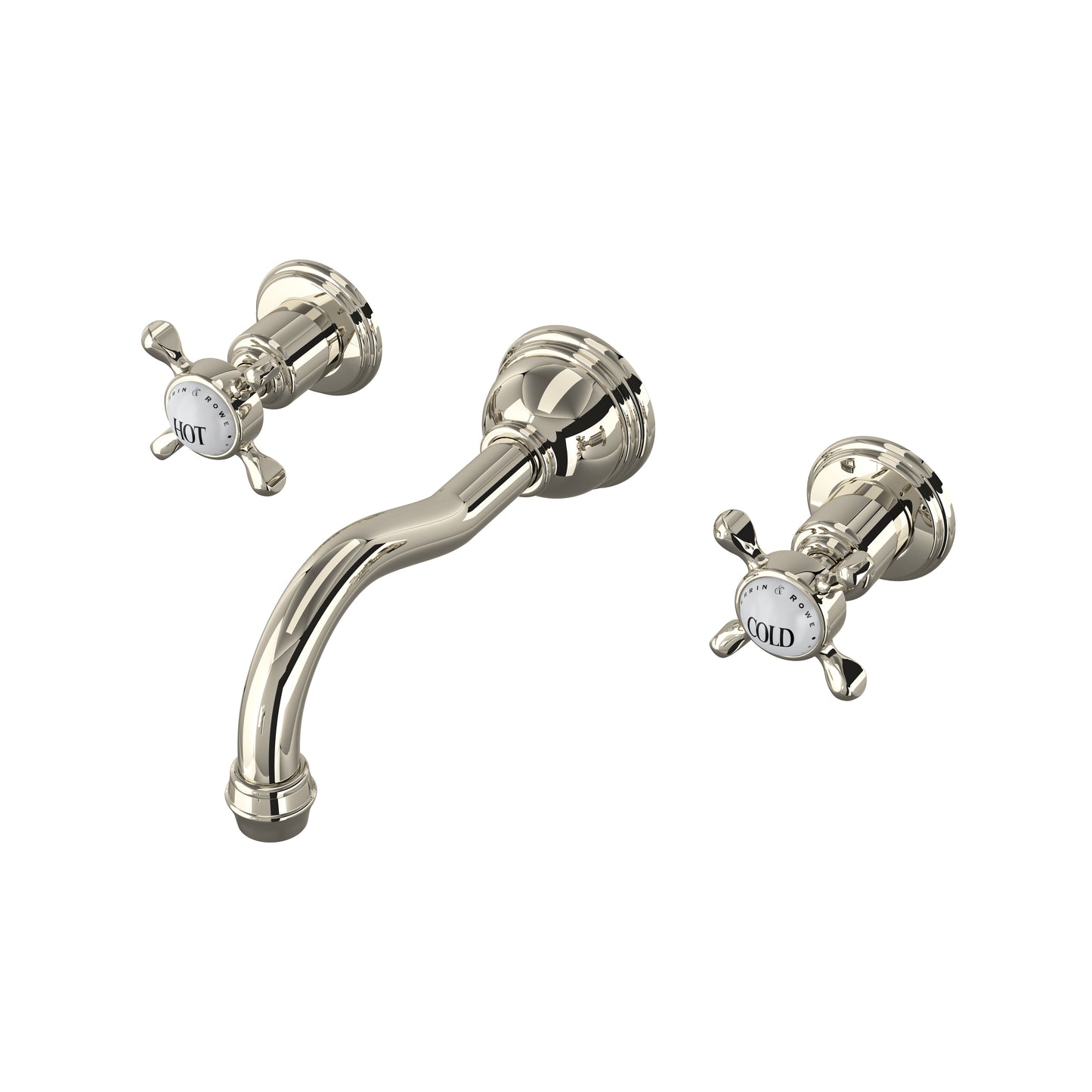 Perrin & Rowe U.3791 Edwardian Wall Mount Lavatory Faucet Trim With Column Spout