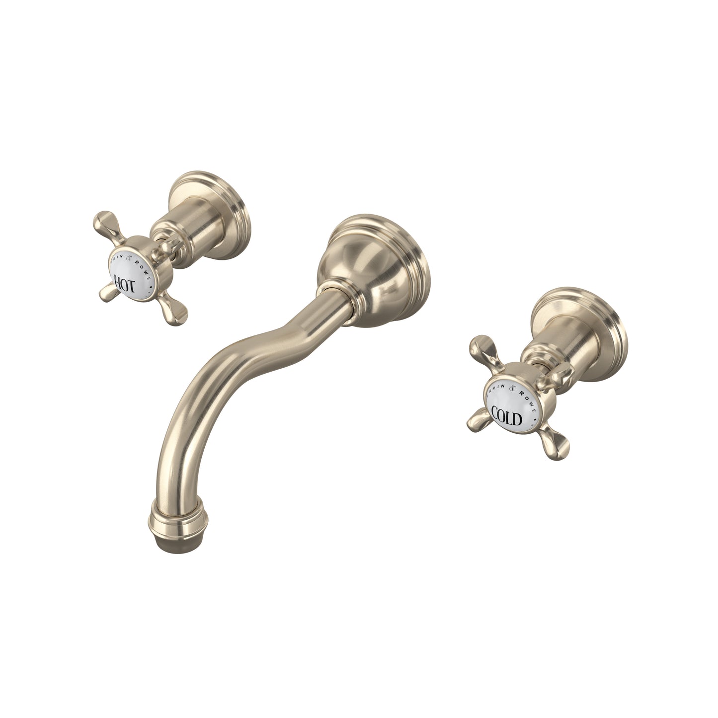 Perrin & Rowe U.3791 Edwardian Wall Mount Lavatory Faucet Trim With Column Spout