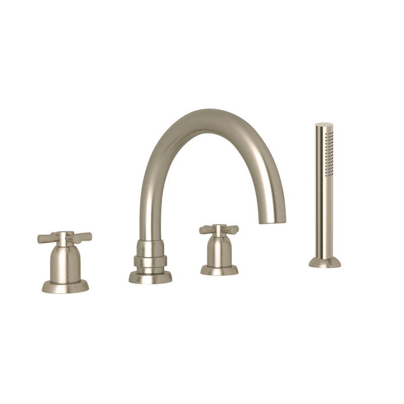 Perrin & Rowe U.3976 Holborn 4-Hole Deck Mount Tub Filler With C-Spout