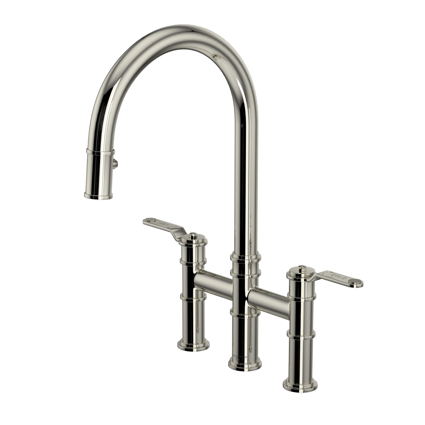Perrin & Rowe U.4549 Armstrong Pull-Down Bridge Kitchen Faucet With C-Spout