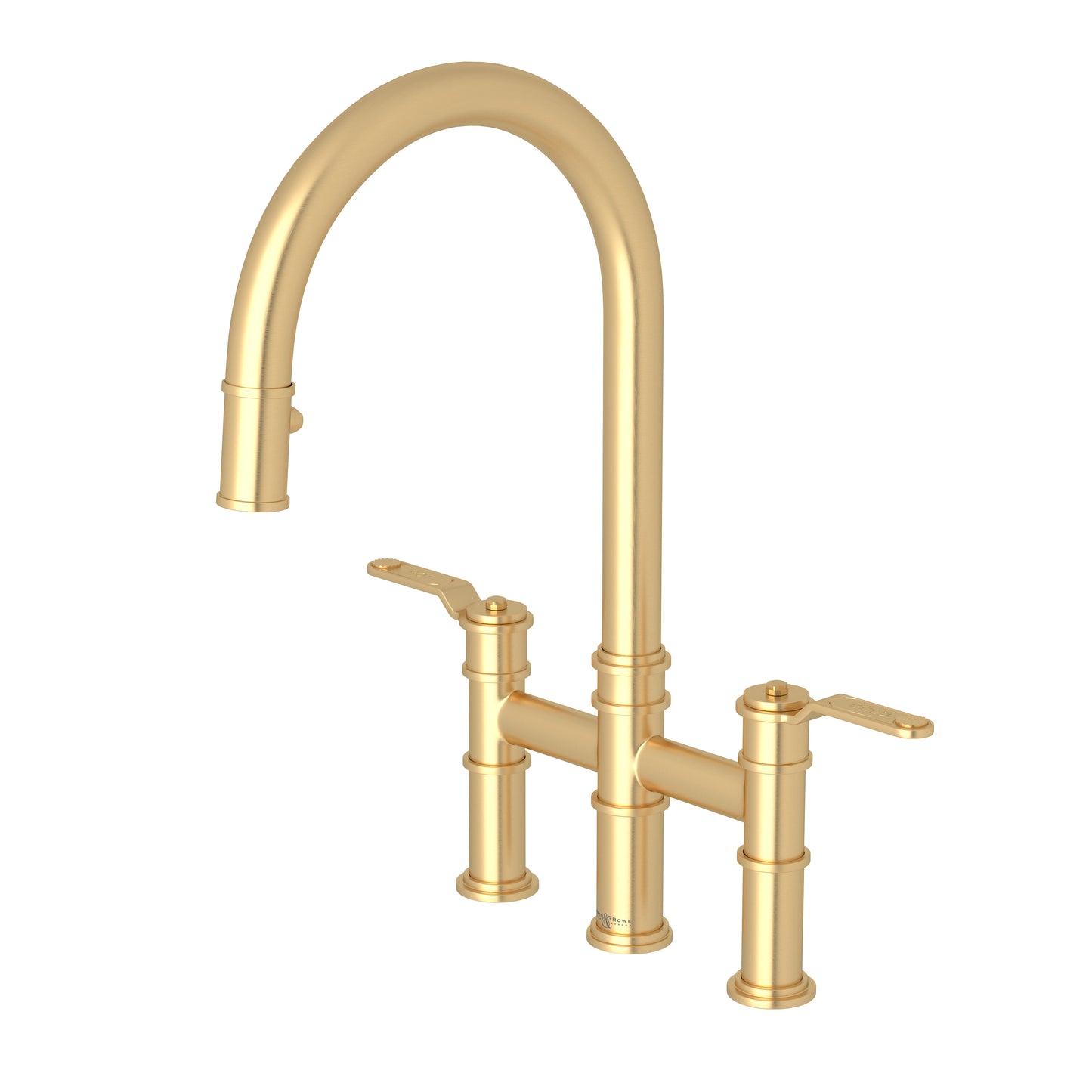 Perrin & Rowe U.4549 Armstrong Pull-Down Bridge Kitchen Faucet With C-Spout