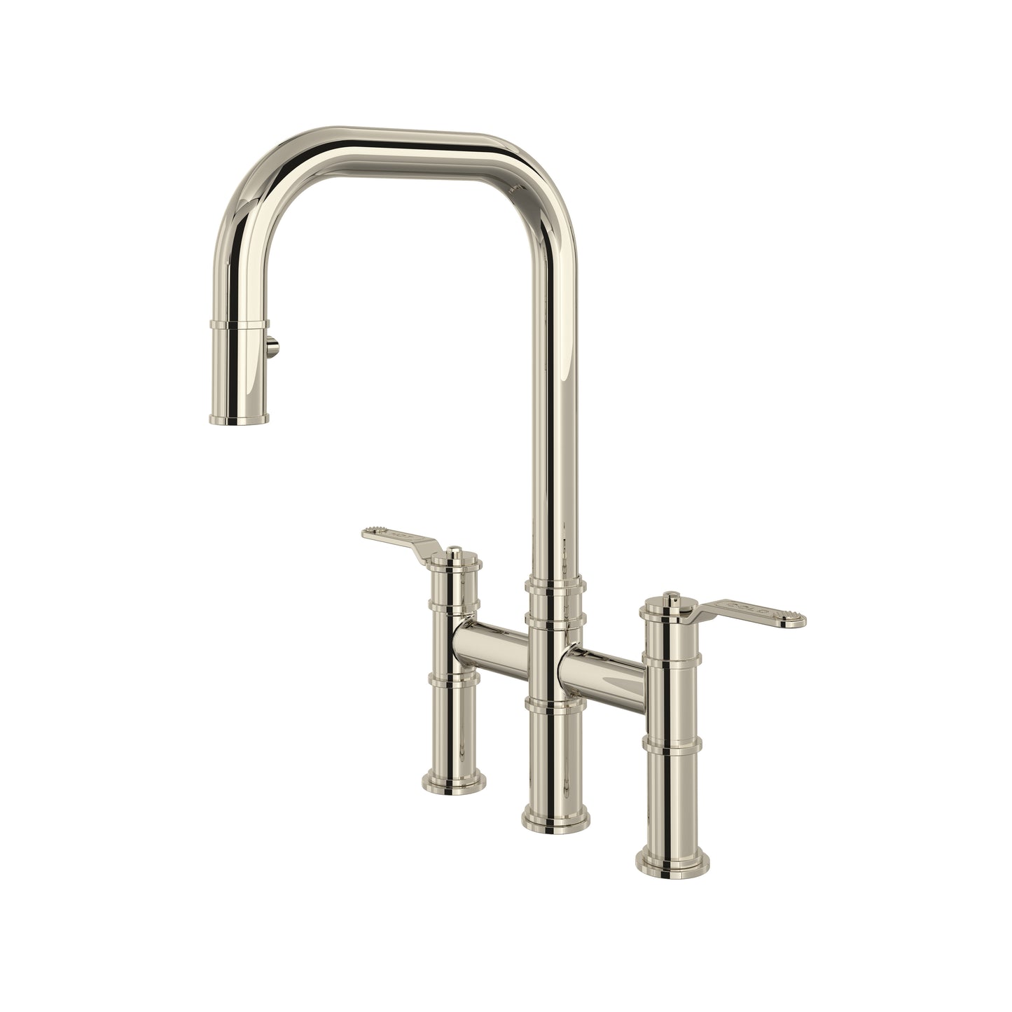 Perrin & Rowe U.4551 Armstrong Pull-Down Bridge Kitchen Faucet With U-Spout