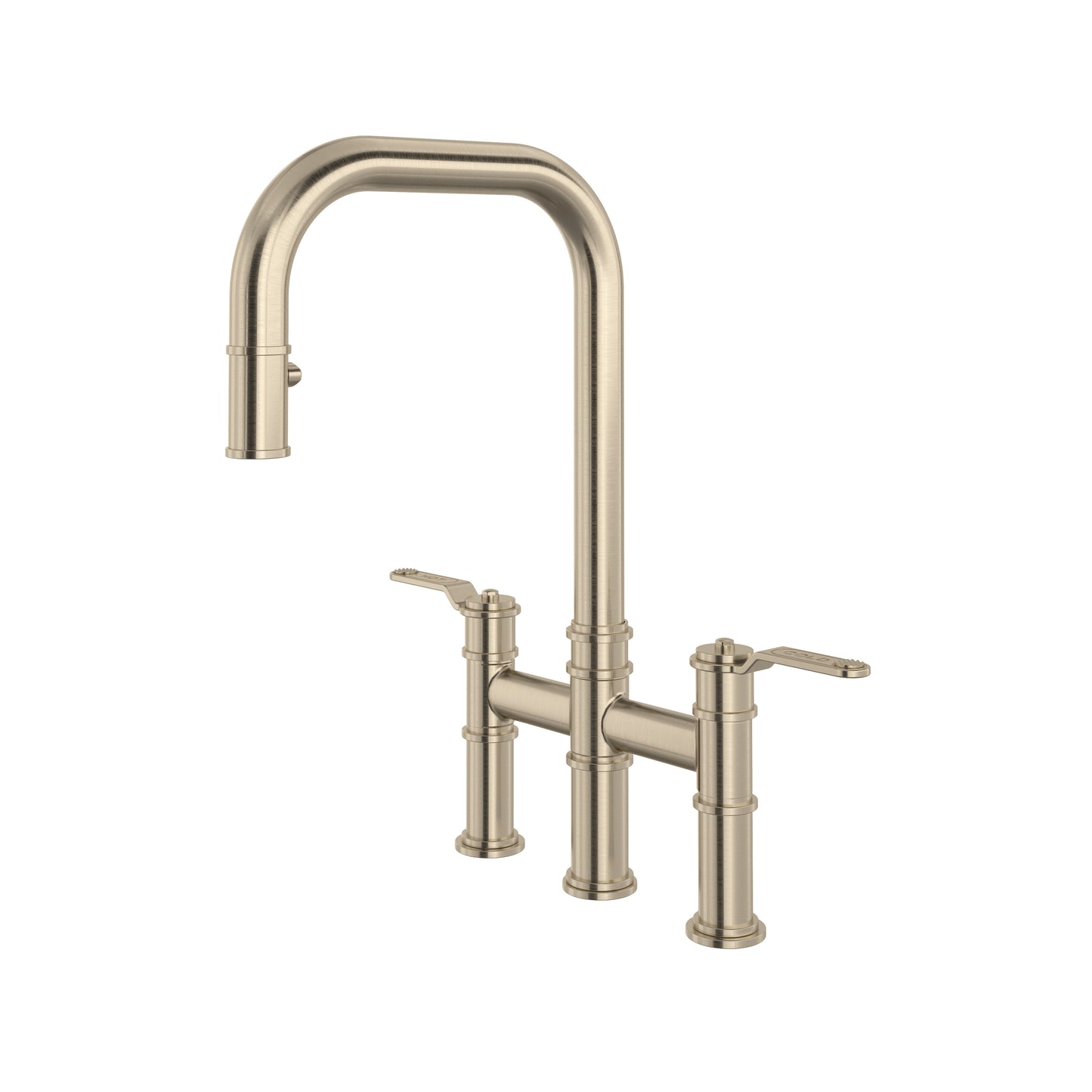 Perrin & Rowe U.4551 Armstrong Pull-Down Bridge Kitchen Faucet With U-Spout