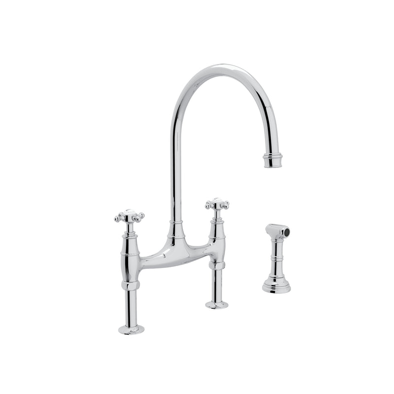 Perrin & Rowe U.4718 Georgian Era Bridge Kitchen Faucet With Side Spray - Parent