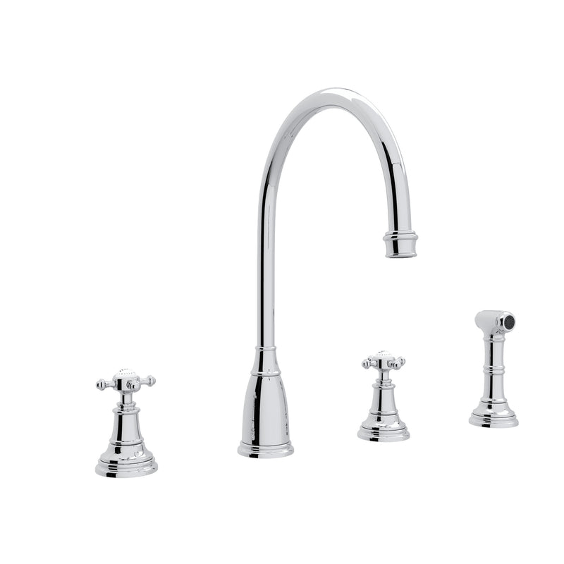 Perrin & Rowe U.4735 Georgian Era Two Handle Kitchen Faucet With Side Spray - Parent