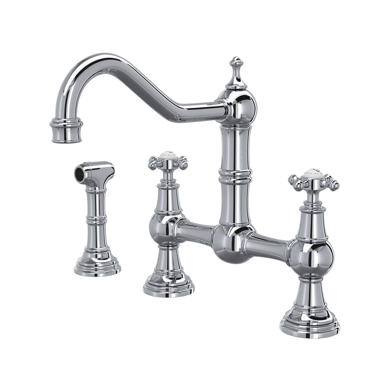Perrin & Rowe U.4755 Edwardian Bridge Kitchen Faucet With Side Spray - Parent