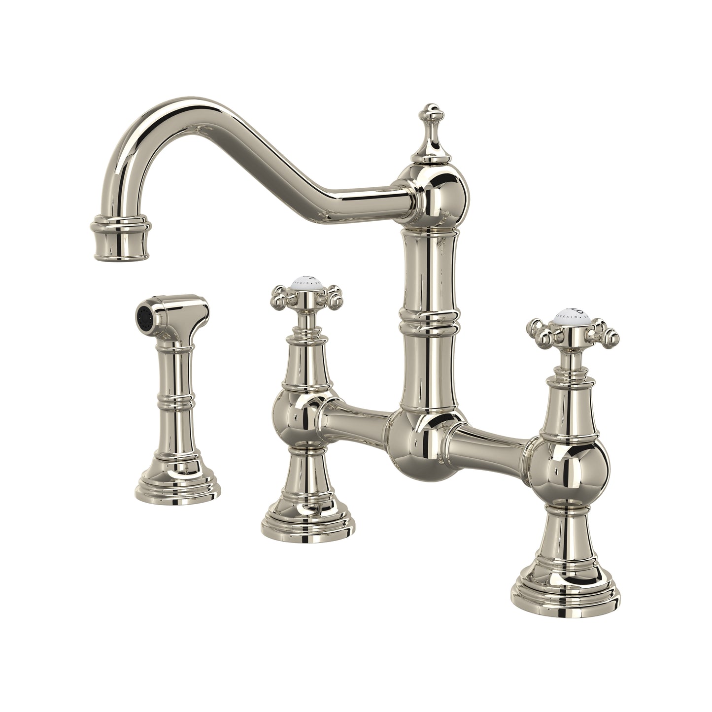 Perrin & Rowe U.4755 Edwardian Bridge Kitchen Faucet With Side Spray