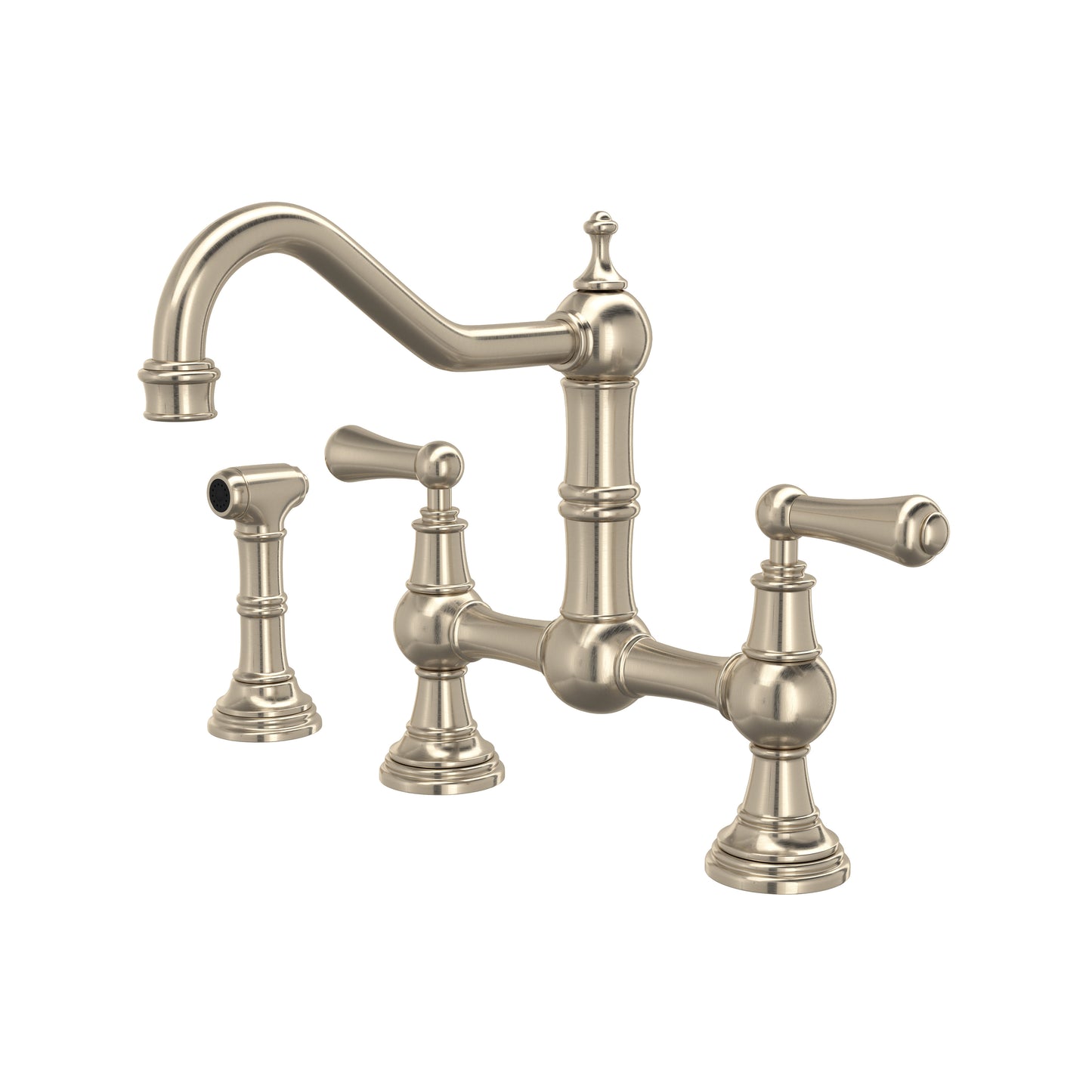 Perrin & Rowe U.4756 Edwardian Bridge Kitchen Faucet With Side Spray