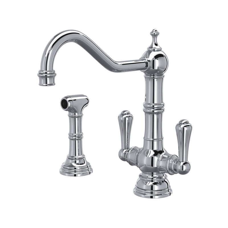 Perrin & Rowe U.4766 Edwardian Two Handle Kitchen Faucet With Side Spray - Parent
