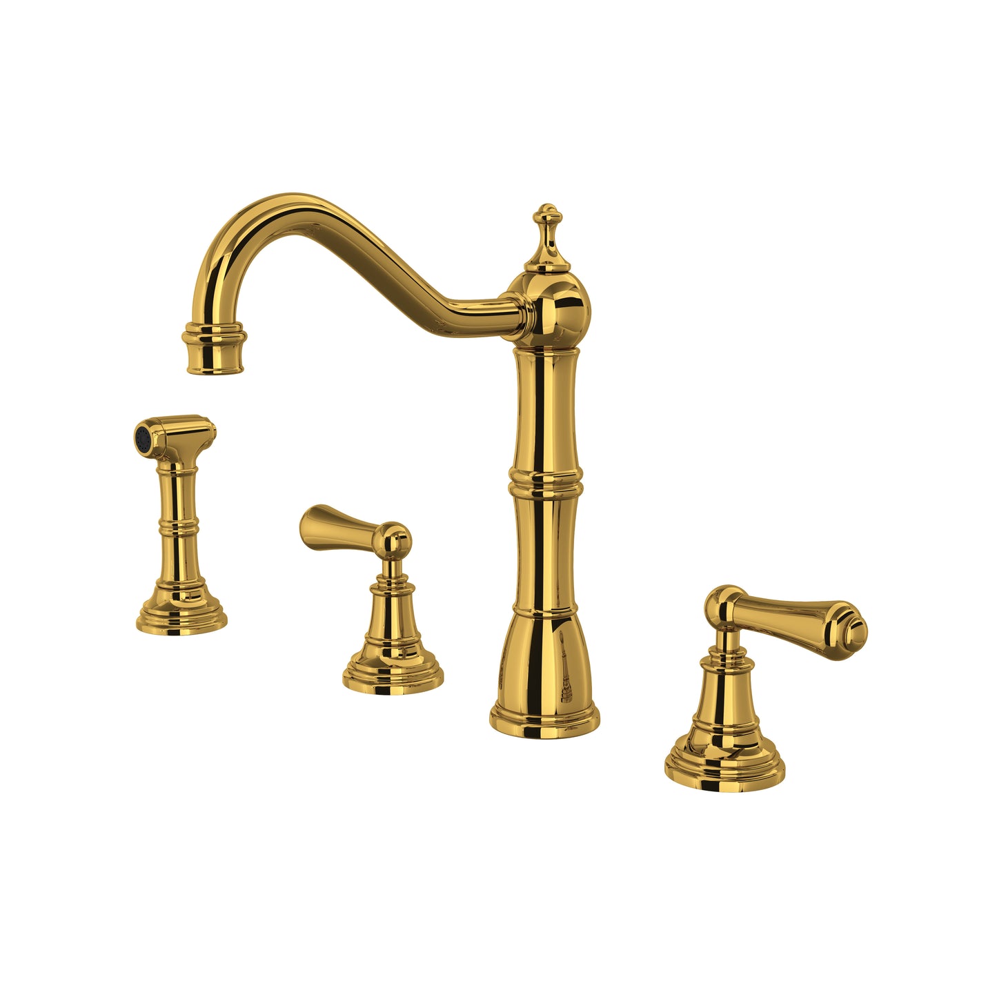 Perrin & Rowe U.4776 Edwardian Two Handle Kitchen Faucet With Side Spray