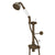 Perrin & Rowe U.5373N Edwardian Riser Diverter, Handshower, Handshower Holder, Hose and 8" Thermostatic Outlet