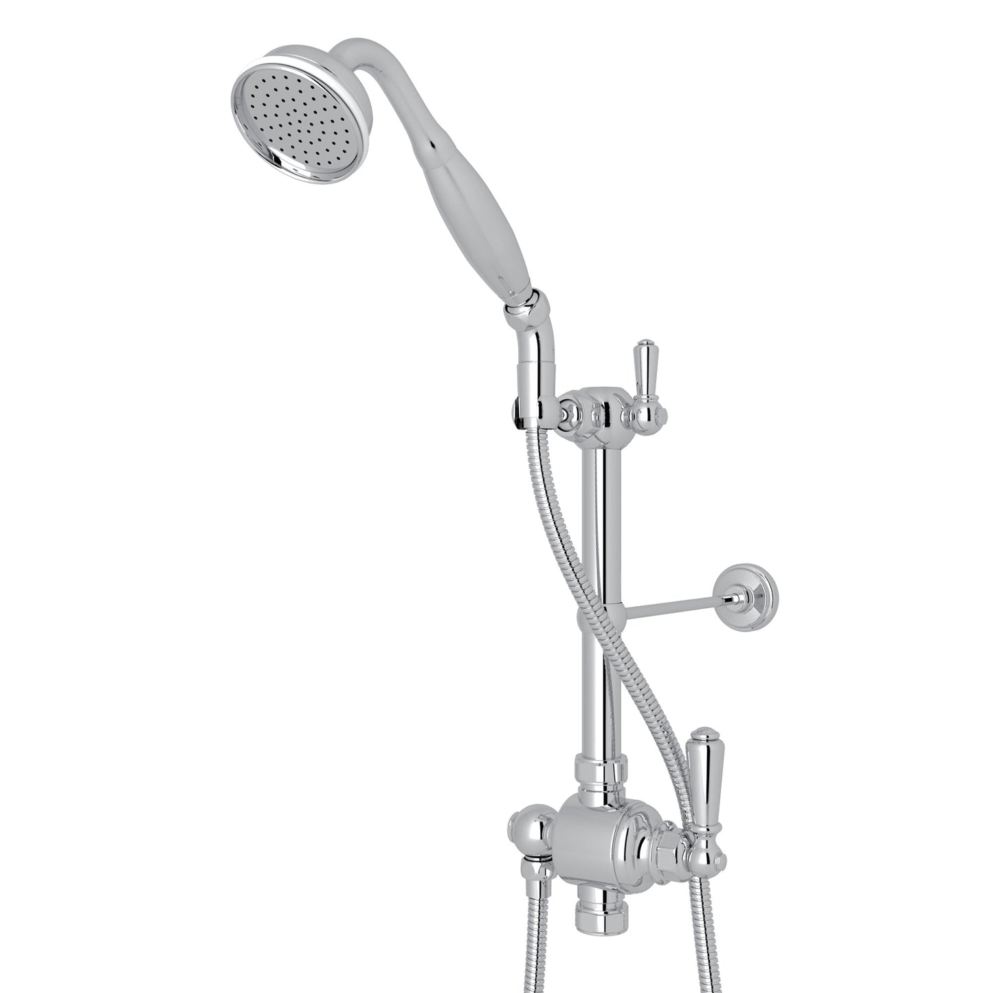 Perrin & Rowe U.5373N Edwardian Riser Diverter, Handshower, Handshower Holder, Hose and 8" Thermostatic Outlet - Parent