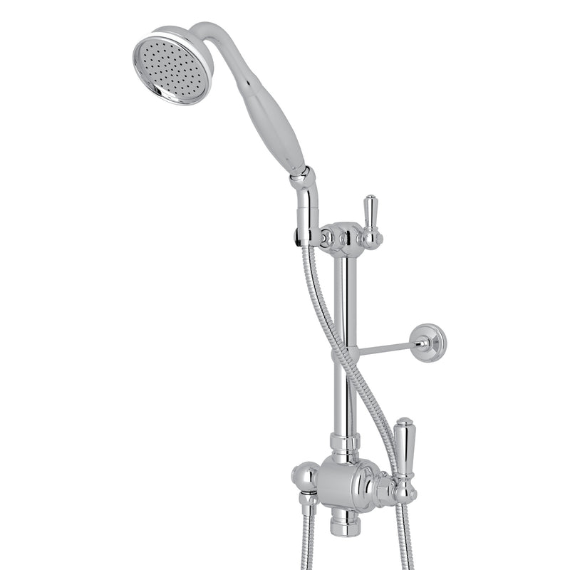 Perrin & Rowe U.5373N Edwardian Riser Diverter, Handshower, Handshower Holder, Hose and 8" Thermostatic Outlet - Parent