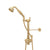 Perrin & Rowe U.5373N Edwardian Riser Diverter, Handshower, Handshower Holder, Hose and 8" Thermostatic Outlet