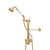 Perrin & Rowe U.5373N Edwardian Riser Diverter, Handshower, Handshower Holder, Hose and 8" Thermostatic Outlet