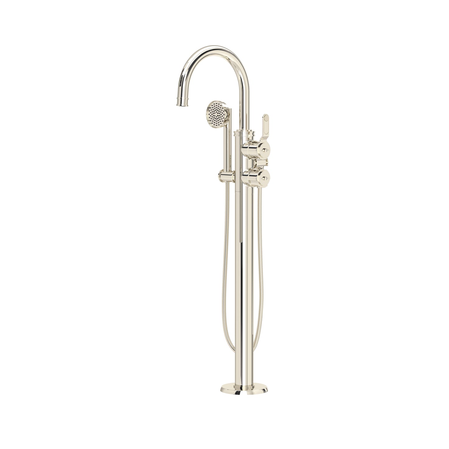 Perrin & Rowe U.TAR06F1 Armstrong Single Hole Floor Mount Tub Filler Trim With C-Spout