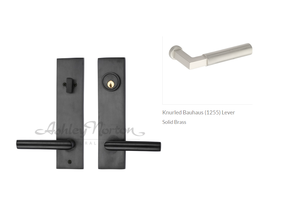 Ashley Norton UBLES.1255.50.L.BK-238 Knurled Bauhaus Entry - Flat Black