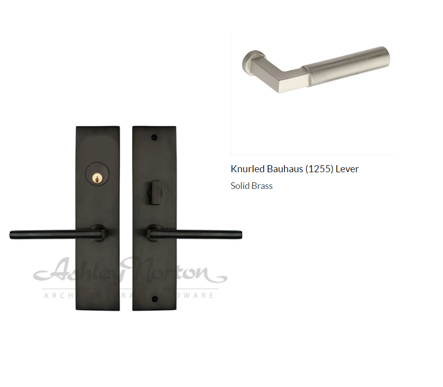 Ashley Norton UBMOR.1255.12.R.3S Knurled Bauhaus LxL Entry - Satin Brass