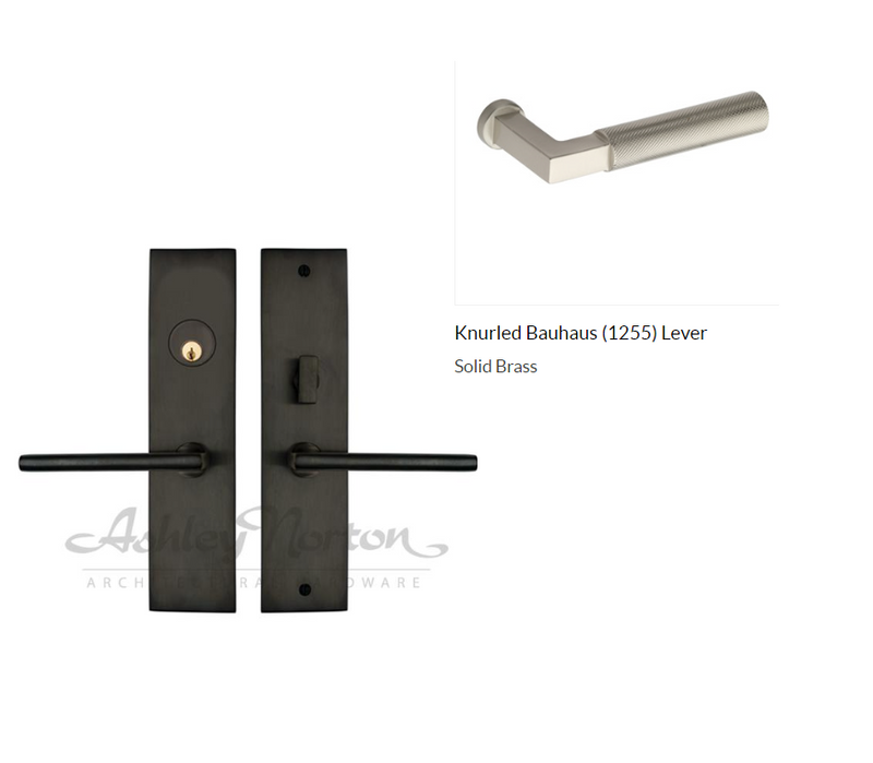 Ashley Norton UBMOR.1255.12.R.3S Knurled Bauhaus LxL Entry - Satin Brass