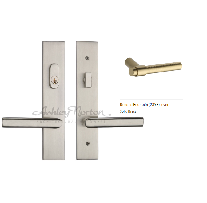 Ashley Norton UBMR4.2398.55.L.4 Reeded Fountain Ashland Entry - Satin Nickel