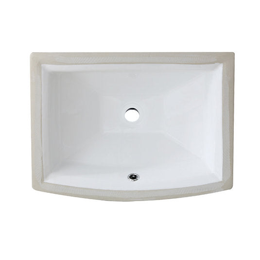 Nantucket Sinks UM-2016C-W 19.75 Inch Rectangular Arched Front Undermount Ceramic Vanity Sink in White