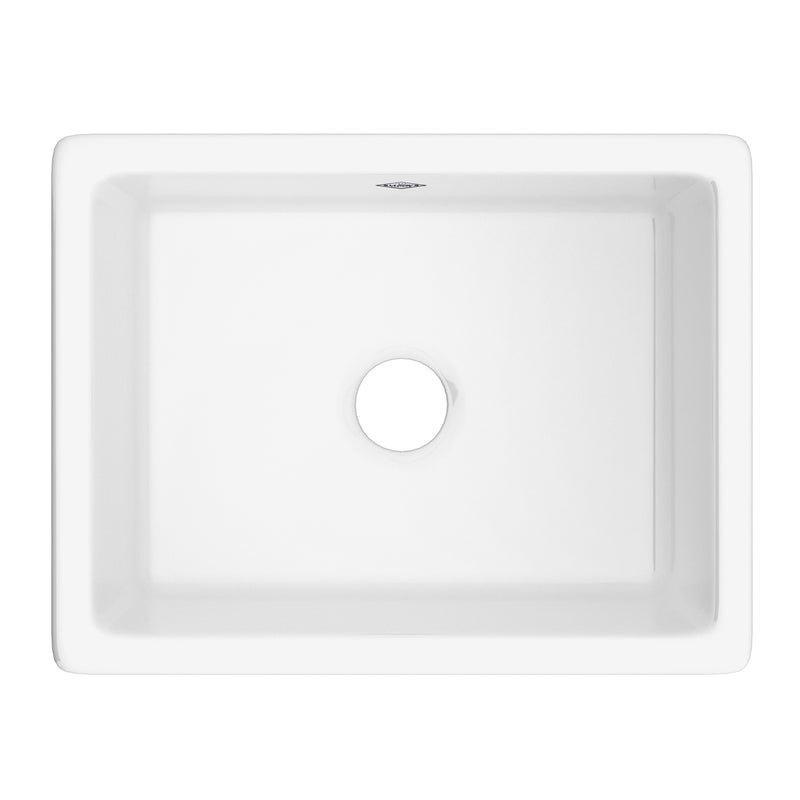 Shaws UM2318WH 23" Single Bowl Undermount Or Drop-in Fireclay Kitchen Sink