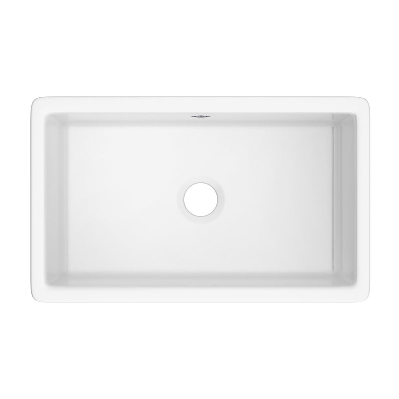 Shaws UM3018WH 30" Single Bowl Undermount Fireclay Kitchen Sink
