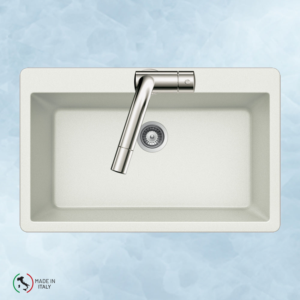 Houzer V-100 Cassiano Italian 33 inch Cloud Granite Composite Topmount Single Bowl Kitchen Sink - Parent