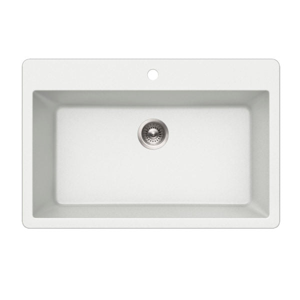 Houzer V-300 Quartztone 33 inch Cloud Granite Composite Topmount Single Bowl Kitchen Sink - Parent