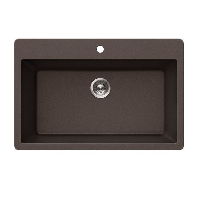 Houzer V-300 Quartztone 33 inch Cloud Granite Composite Topmount Single Bowl Kitchen Sink