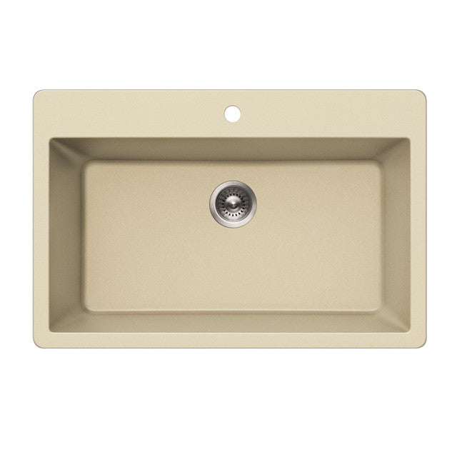 Houzer V-300 Quartztone 33 inch Cloud Granite Composite Topmount Single Bowl Kitchen Sink